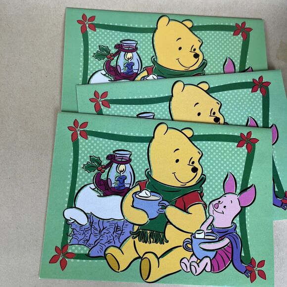 34 VTG 2000s Christmas Cards Base On Disney “ Winnie The‎ Pooh” - 5 Designs - Picture 10 of 14